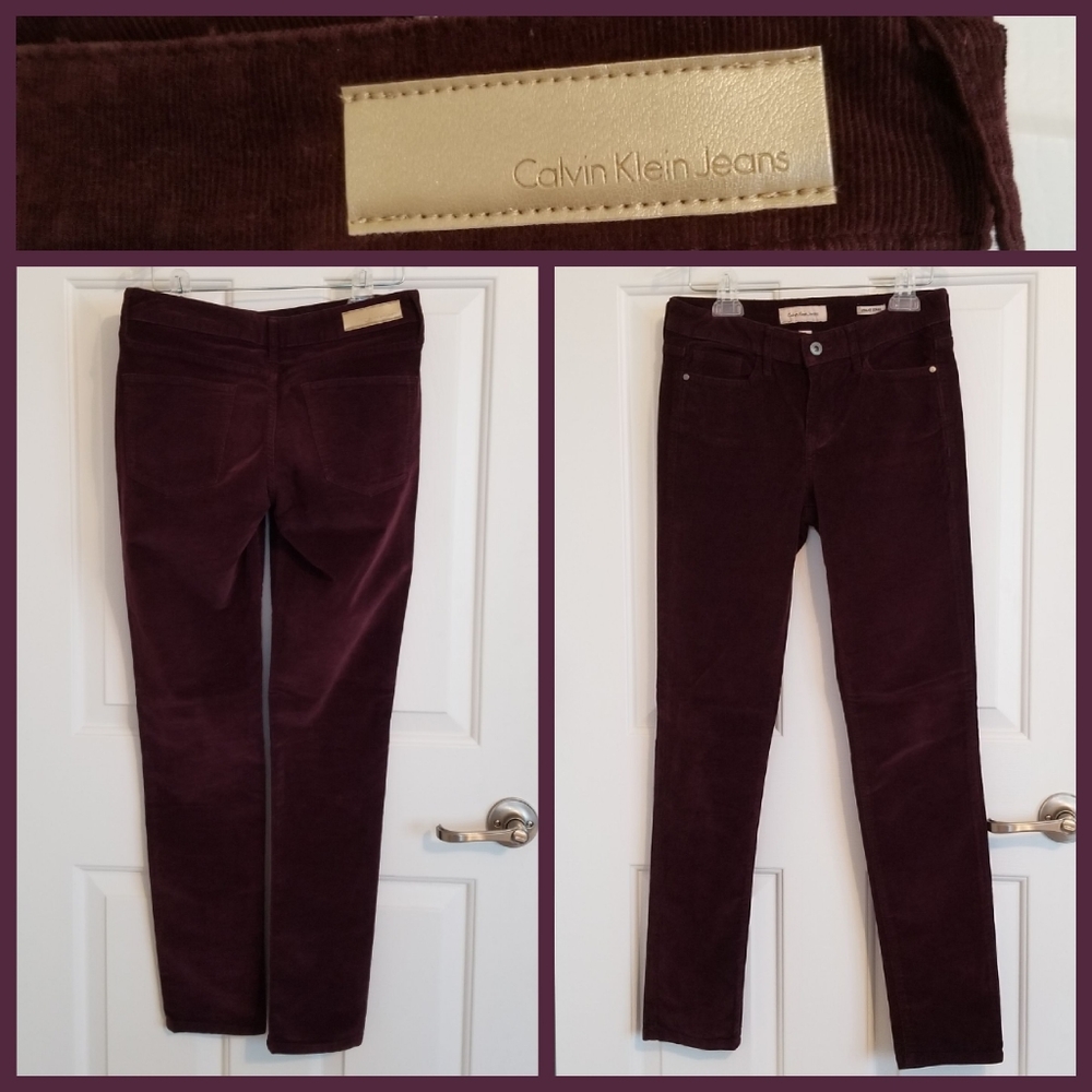 Calvin Klein Burgundy Corduroy Pants